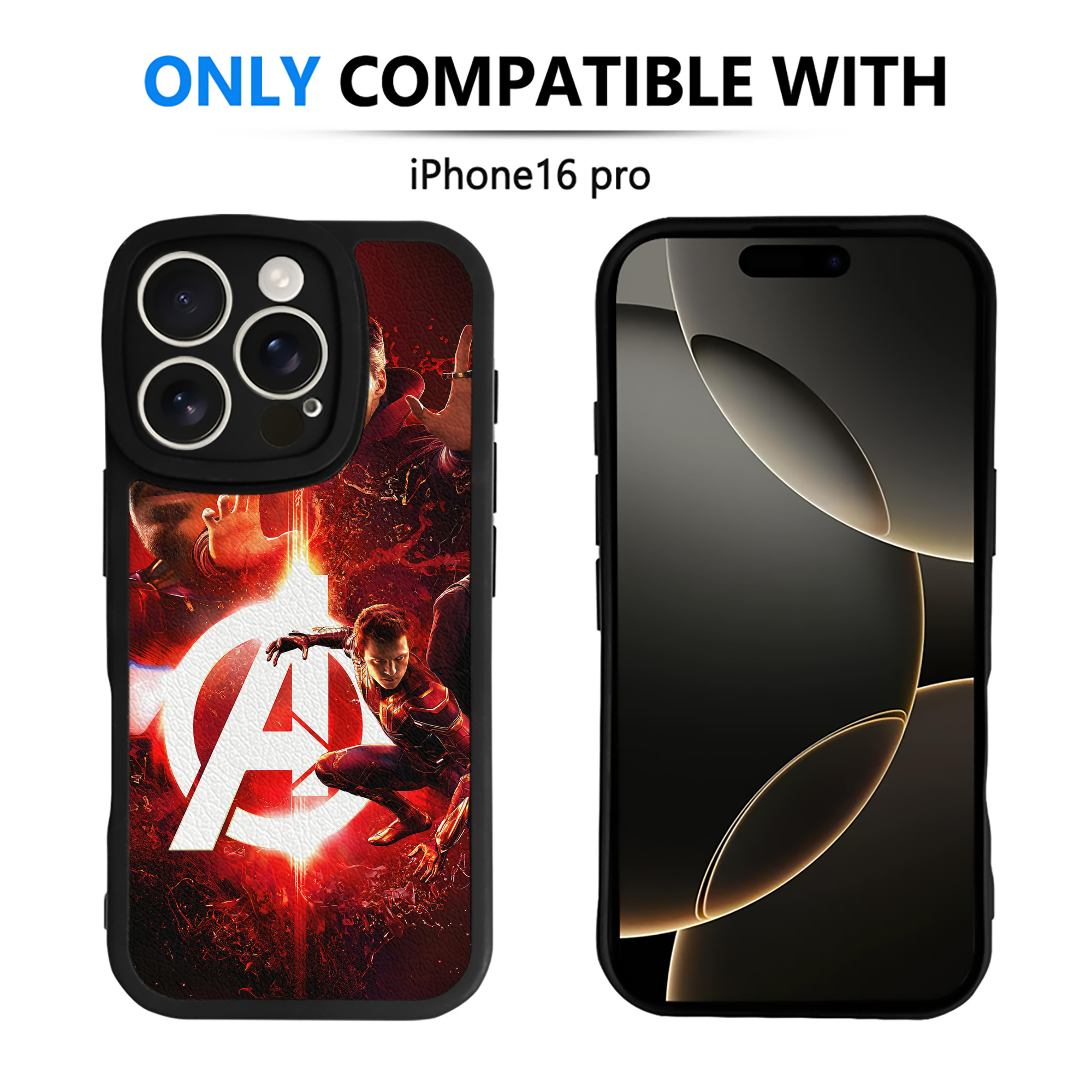（画像用） アベンジャーズ The Avengers 【iPhone 16シリーズ対応】シリコンスマホケース（レザー調） 材質：シリコン